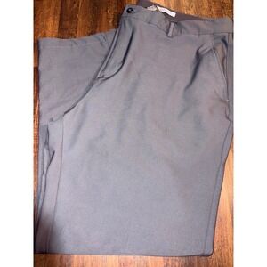 Greg Norman Shark Mens Grey Performance Golf Pants 42x29 Flat Front Trousers